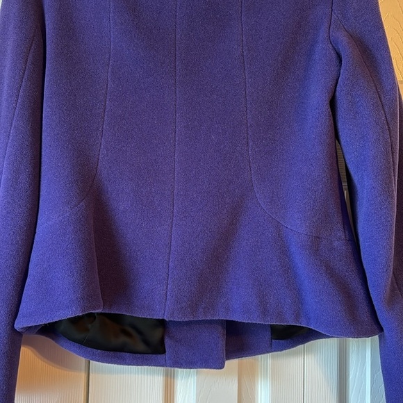 NWT Lafayette 148 Purple Wool-Blend Mandarin Collar Evening Jacket sz 6 - Picture 9 of 14
